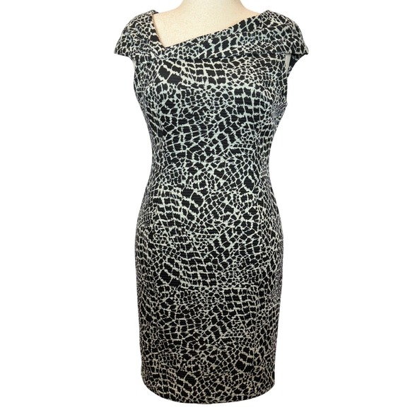 Evan-Picone Sheath Dress Size 10 Animal Print Stretch Career Office Cocktail - Picture 3 of 9